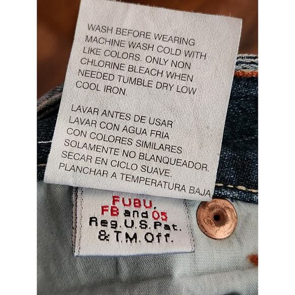 Fubu capri denim Juniors/ladies Sz 7/8 cuffed medium wash mid-rise - Picture 8 of 12